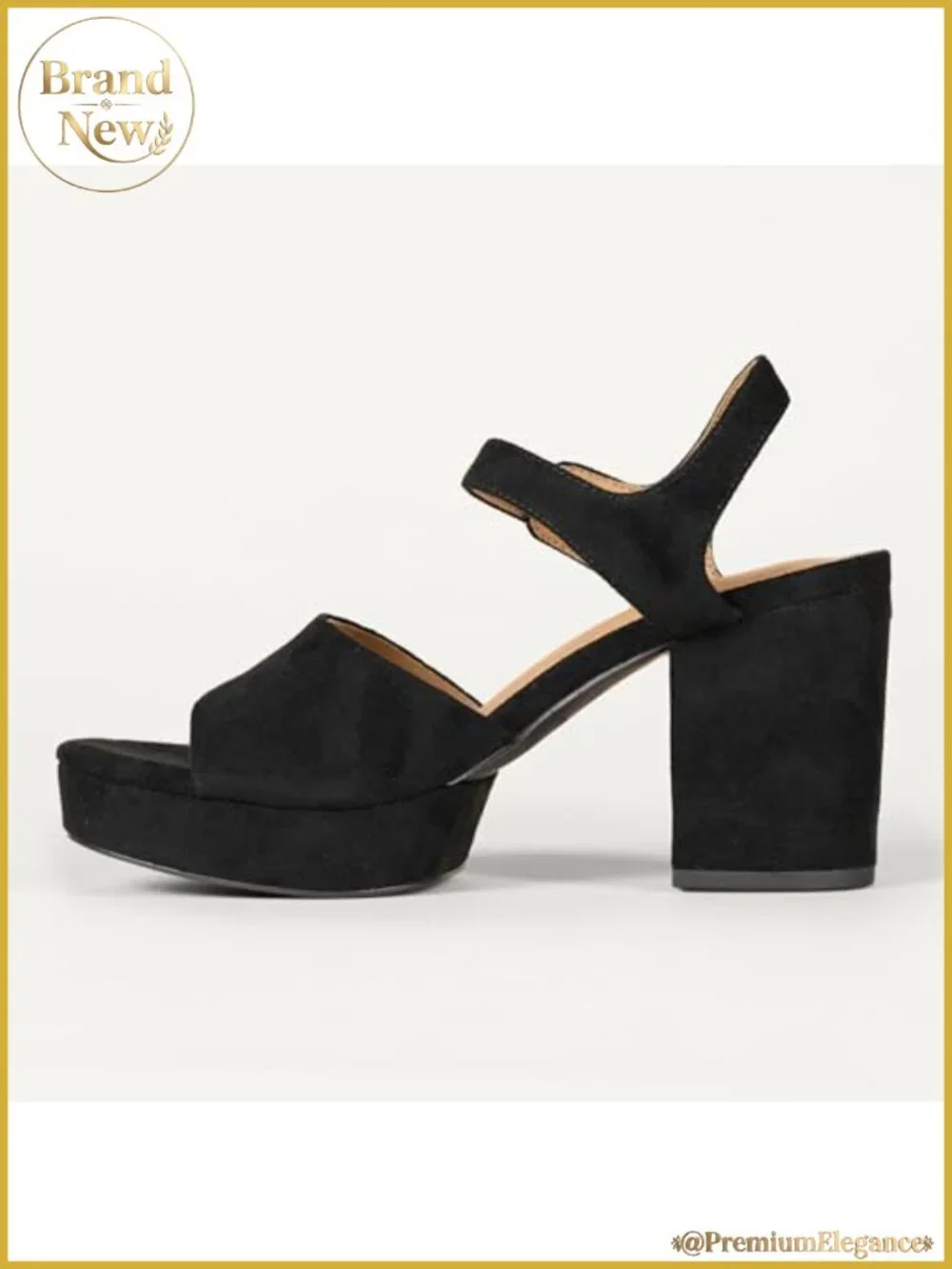 Women's Faux Suede Platform Block Heel Sandals Ankle Strap